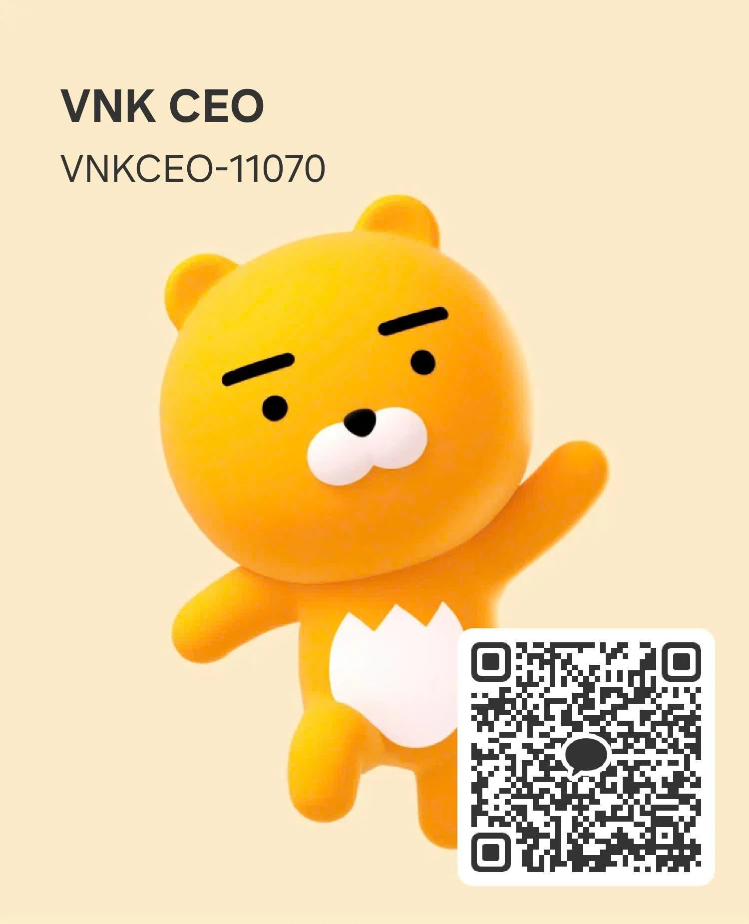카카오톡 VNK CEO 프로필 QR 코드 (ID VNKCEO-11070)